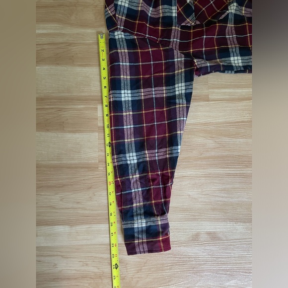 Vintage Timber Ridge Men’s Flannel Shirt Button Up Burgundy Blue Plaid Size XXL - Picture 7 of 7